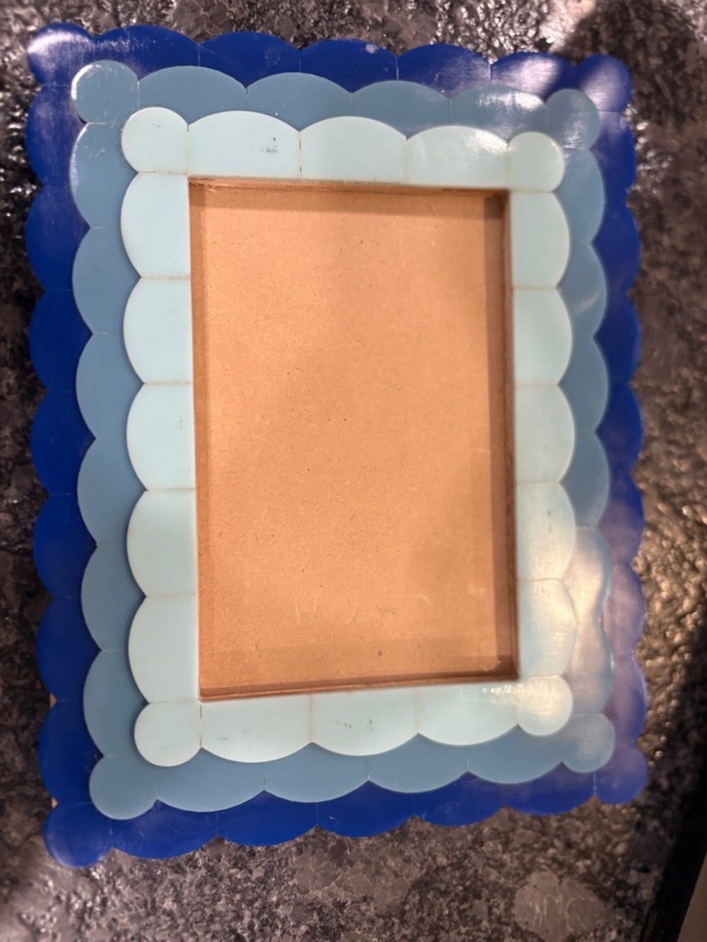 Scalloped Layered Blue Photo Frame